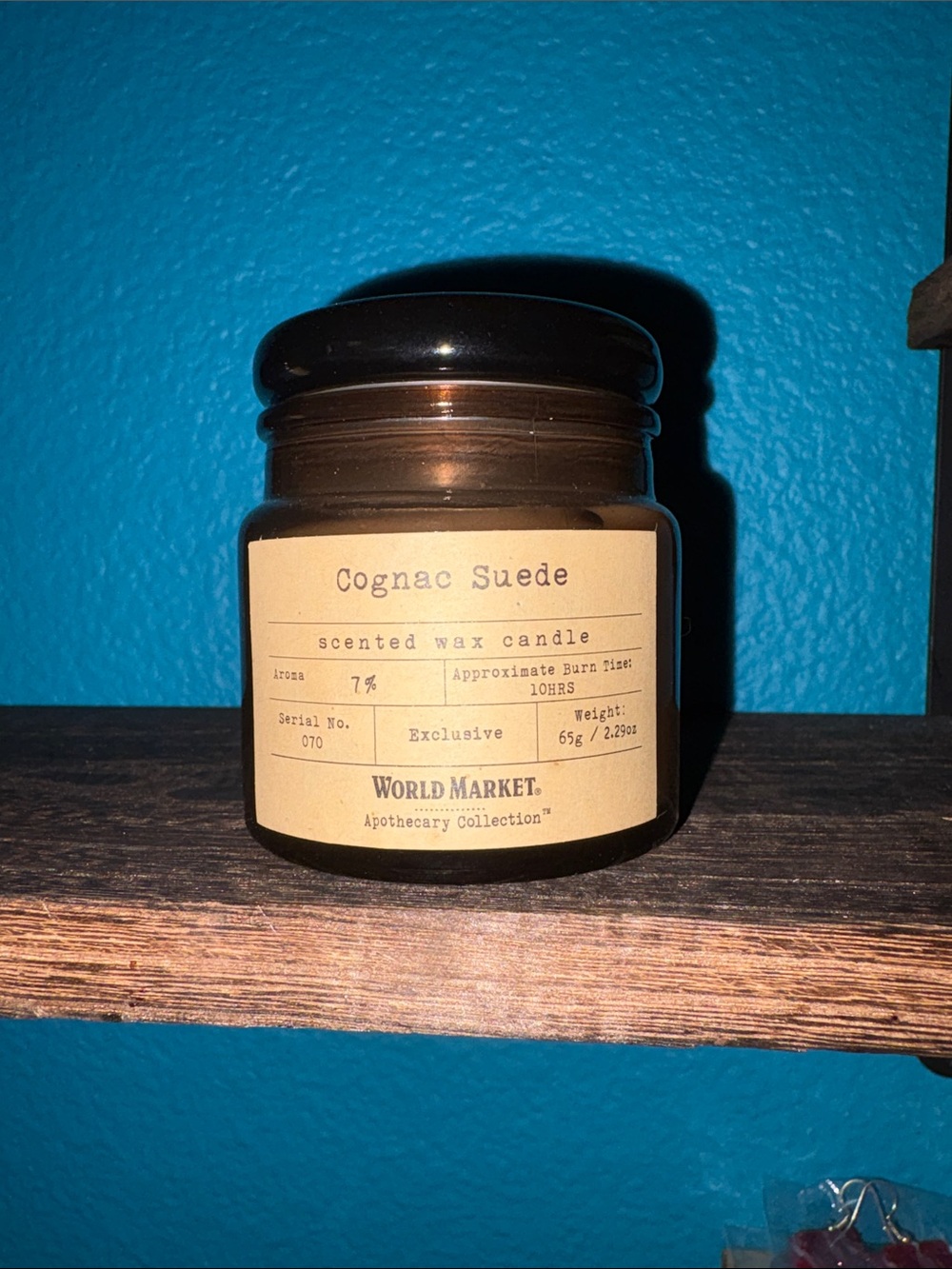 World Market Cognac Suede Candle